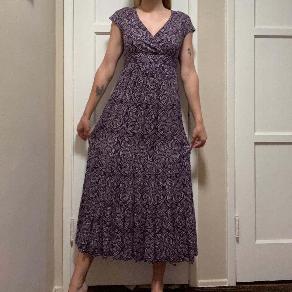 Purple patterned maxi dress!